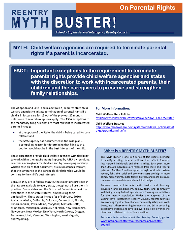 Myth Buster on Parental Rights fact sheet
