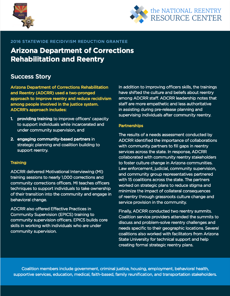 SCA Success Story - Arizona Department of Corrections brief cover