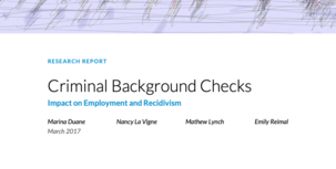 Criminal Background Checks: Impact on Employment and Recidivism Cover